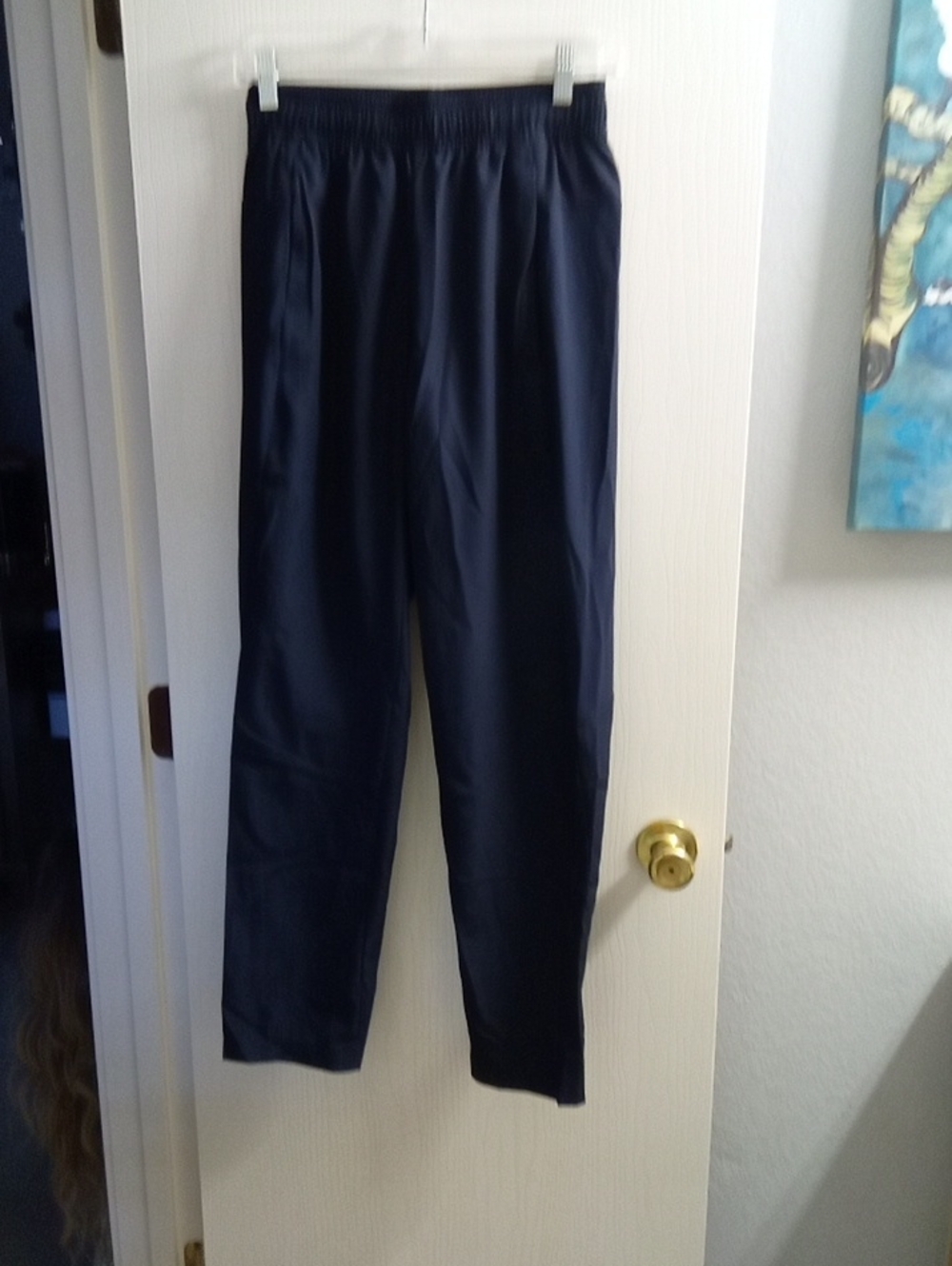 adidas Navy Elastic-Waist Jogger Pants